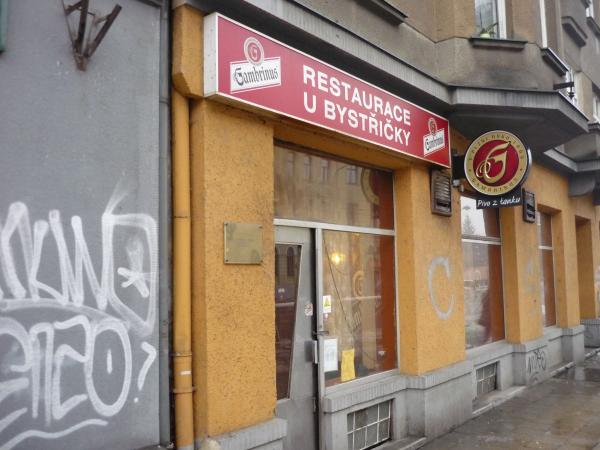 Vchod do Restaurace u Bystřičky